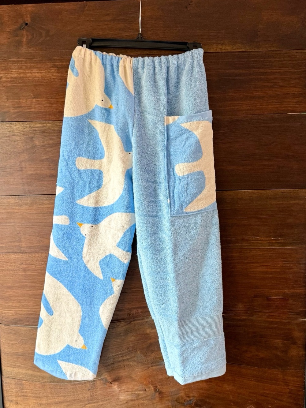 Towel pants seagulls and blue